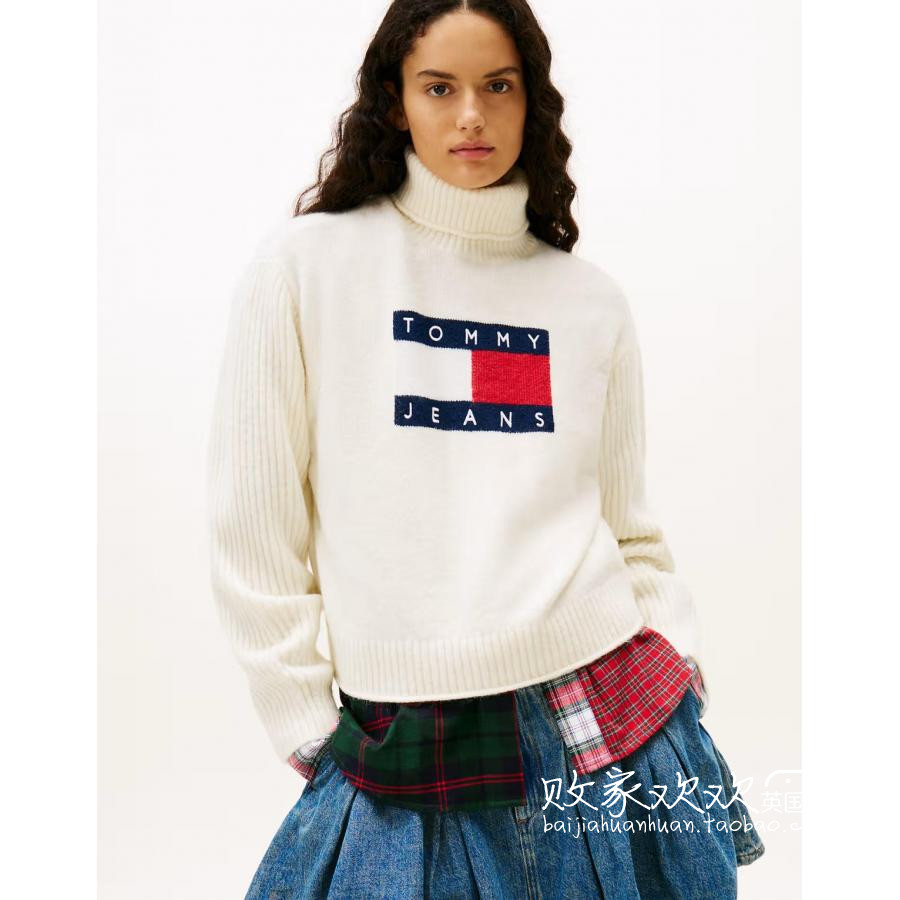 英国代购正品11.22 2025潮流导向 女装新款 标志小高领针织毛衣