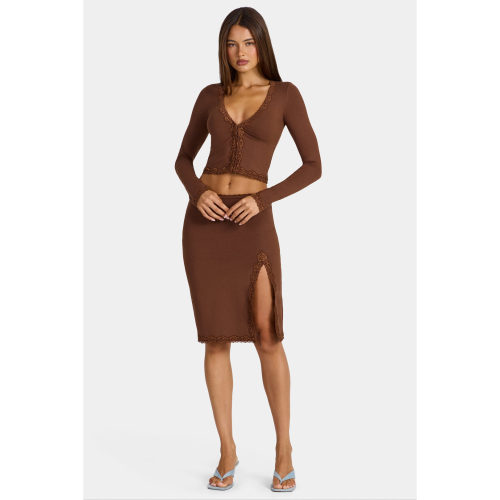 英国代购正品09.10 名品ohpolly 女装新款 时尚蕾丝边中长款身裙