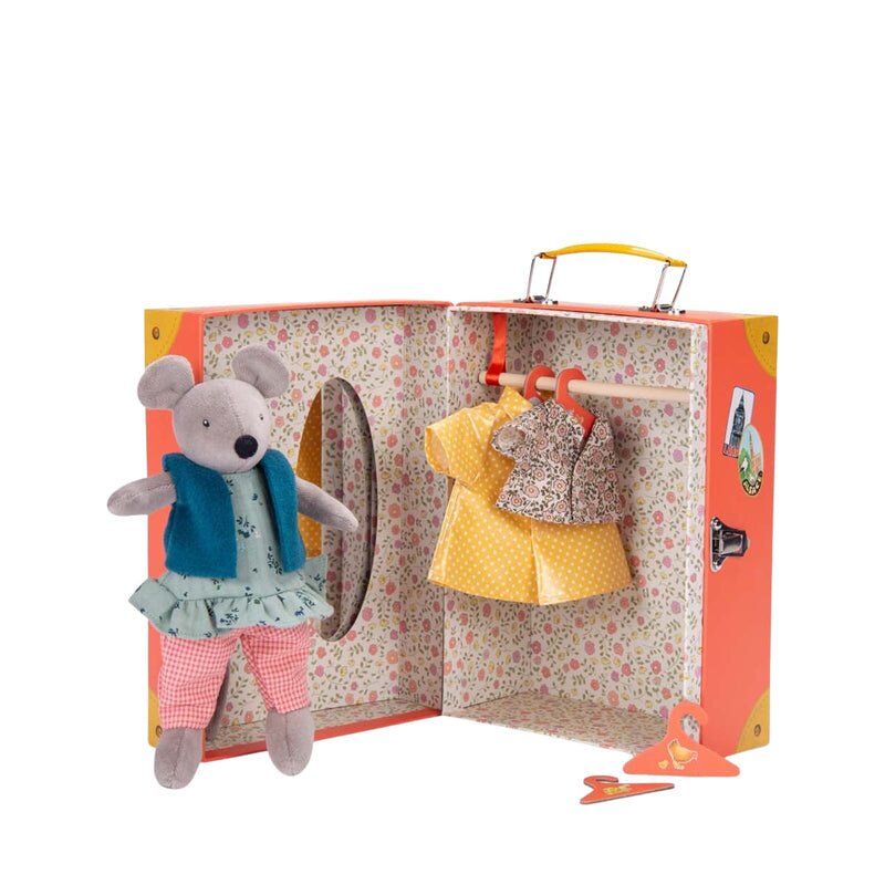 英国代购正品05.15 Moulin Roty Little衣橱行李箱 小老鼠妮妮