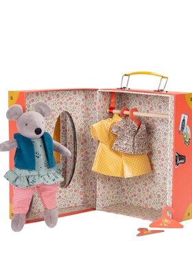 英国代购正品05.15 Moulin Roty Little衣橱行李箱 小老鼠妮妮