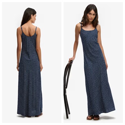女装新款吊带波点长款连衣裙