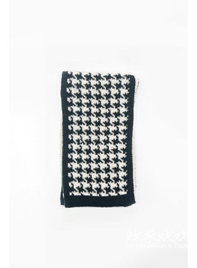 英国代购正品12.13 名品Boohoo 饰品新款 时尚千鸟格设计保暖围巾