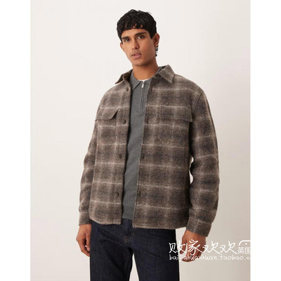 英国代购正品12.09 2025潮流导向 男装新款 翻领格子长袖舒适外套