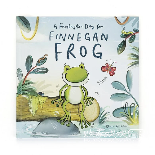 英国现货秒！09.26 jellycat Finnegan Frog Book 青蛙趣味书