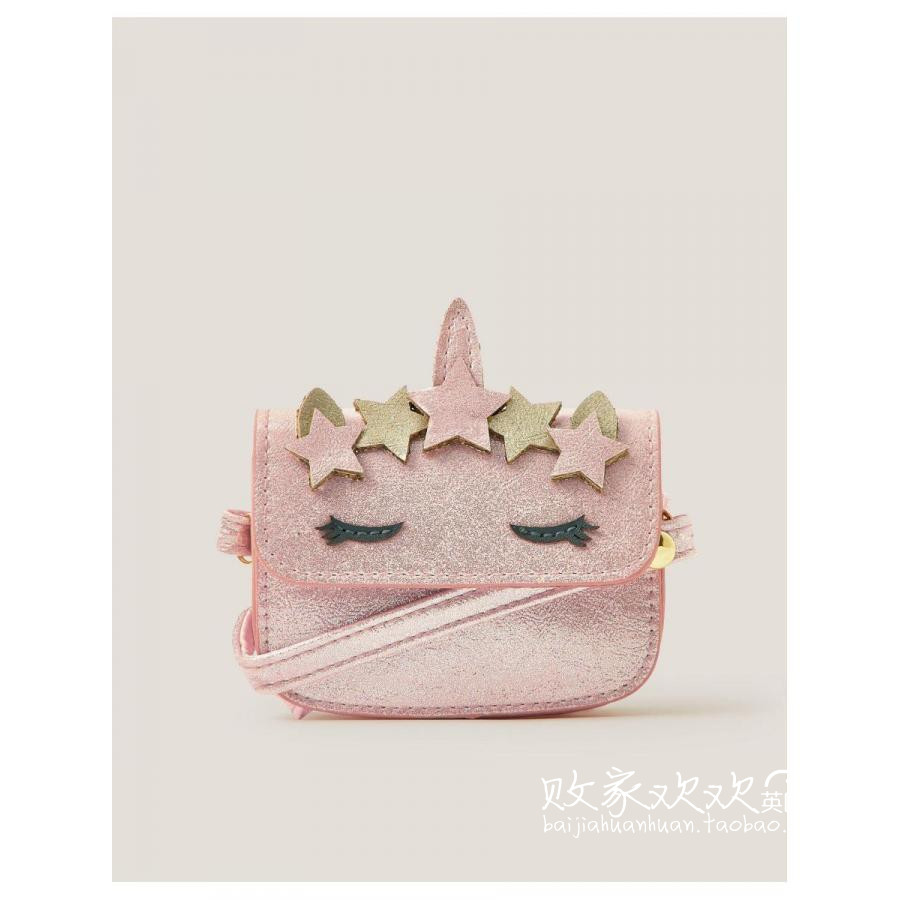 英国代购正品10.02 名品Monsoon 女童新款 金粉独角兽设计斜挎包