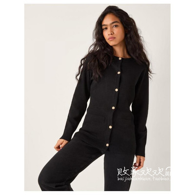 英国代购正品11.06 名品Monsoon 女装新款 深色针织舒适百搭开衫