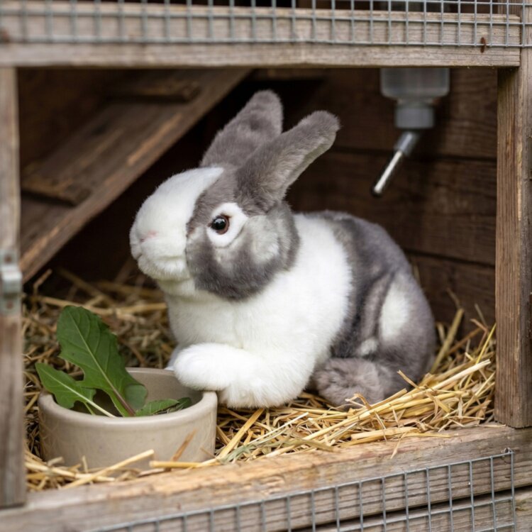 英国代购正品09.23 Living Nature Grey Rabbit 宠物兔毛绒玩偶