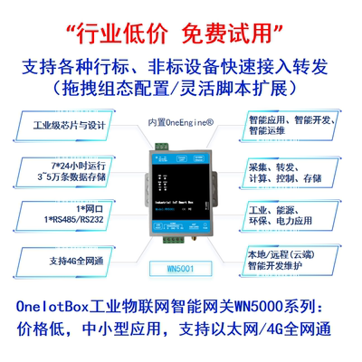 中小型工业物联智能网关 modbus opc mqtt http sql hj212 iec104