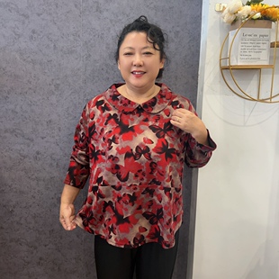 2025新款翻领套头小衫短款上衣女士宽松大码遮肚娃娃衫长袖秋季