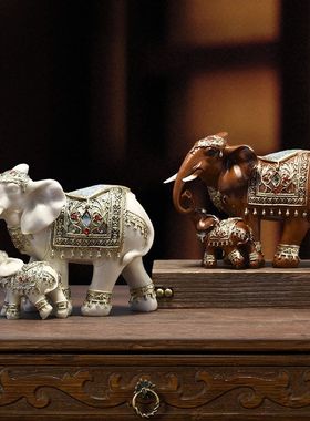 欧式大象树脂摆件仿玉象