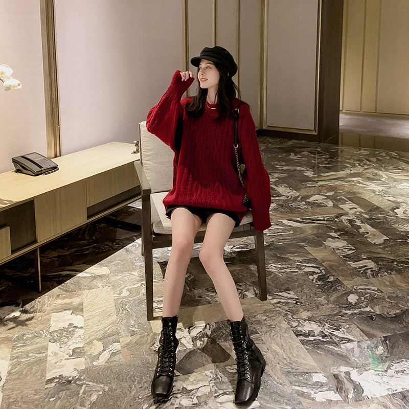 Western style Sweater 2020 Autumn new pattern Lazy Easy Versatile thickening Exorcism Mid length version gules sweaterin the Women's clothing/Boutique , Sweaters  category - from Buy2taobao.com to provide professional Taobao agent buy service