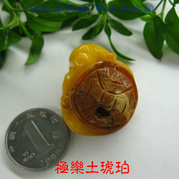 【极乐土琥珀】2952天然蜜蜡吊坠 福在眼前 蜜蜡吊坠 老蜜 正品