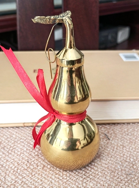 纯铜开盖葫芦新中式桌面摆件