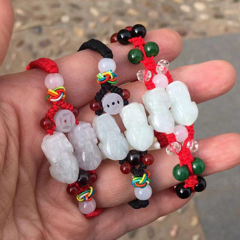天然翡翠貔貅手链男女情侣手饰品