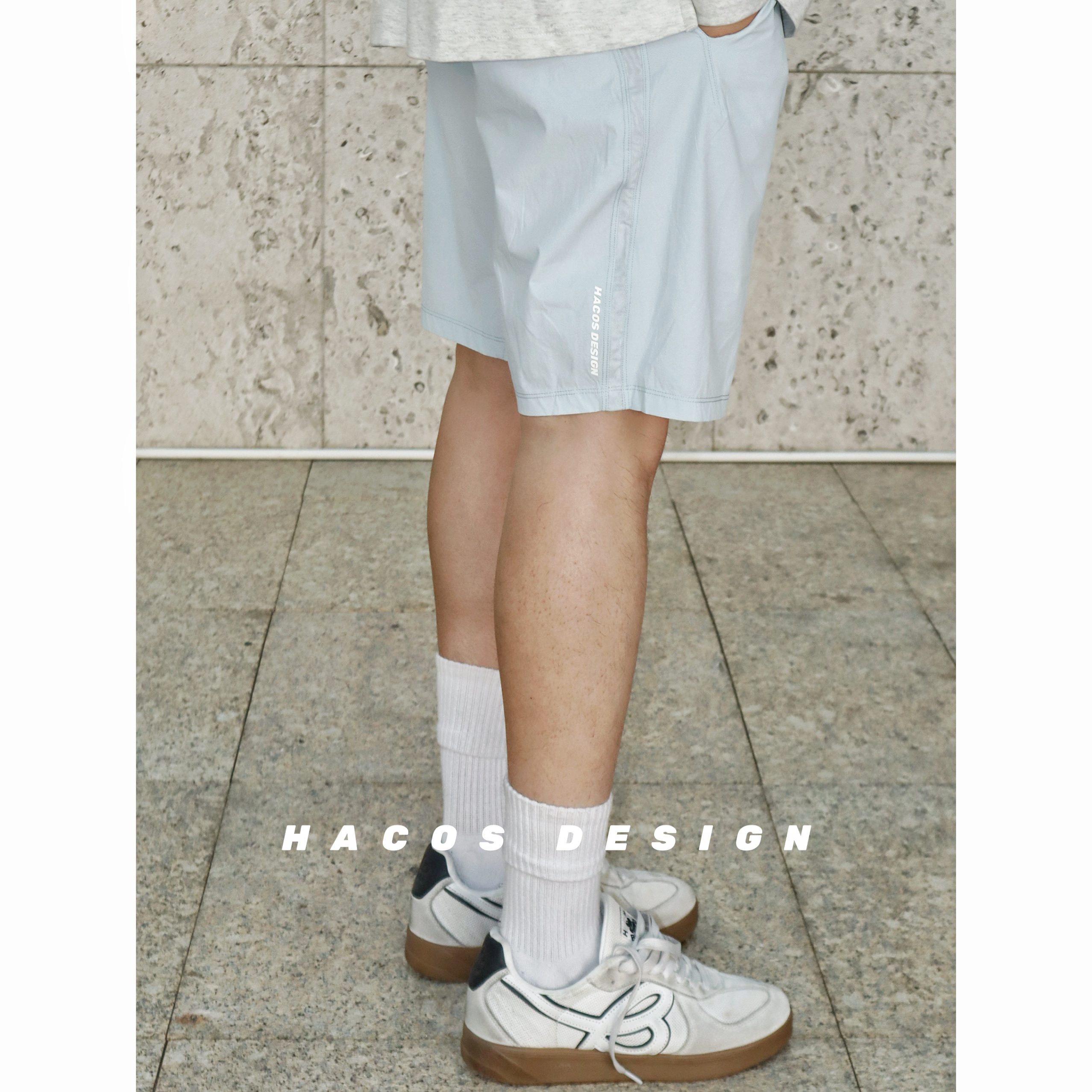 HACOS夏季新款美式休闲运动短裤男跑款专业训练裤宽松短裤健身裤