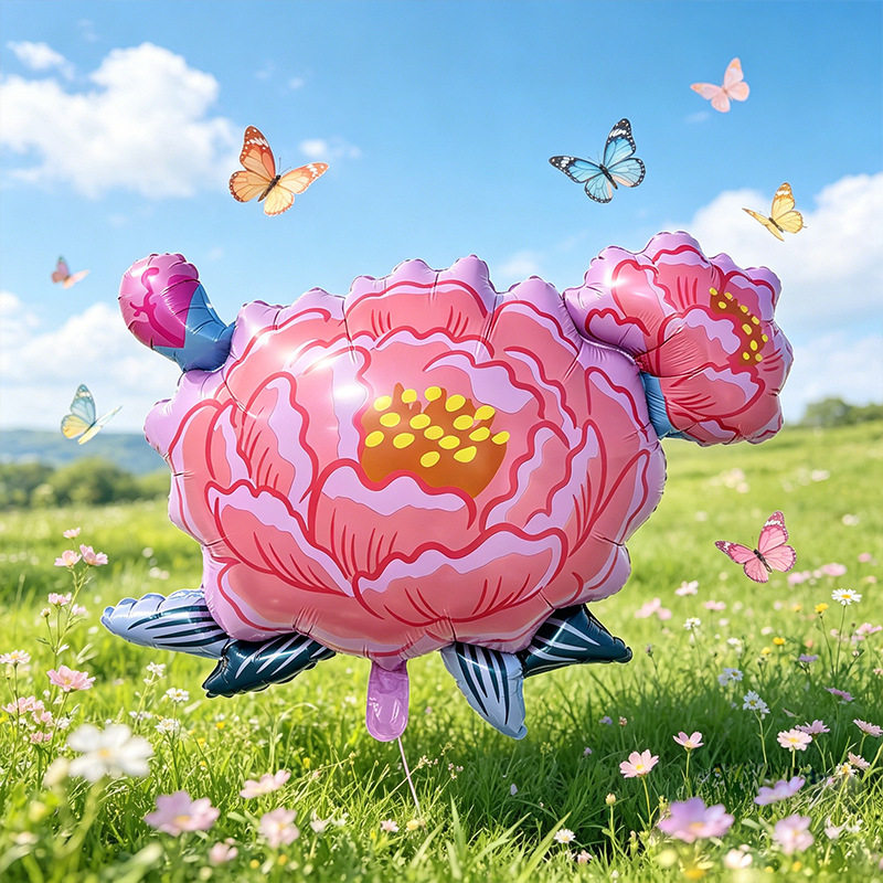 女神节牡丹花铝膜气球生日派对