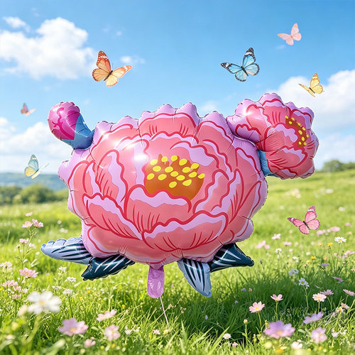 女神节牡丹花铝膜气球生日派对