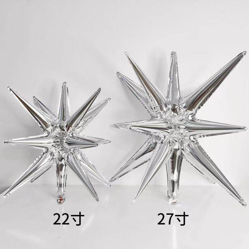 22寸连体爆炸星金色银色水滴气球