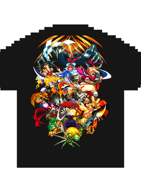 【原创】16BIT风格 侍魂 复古游戏T恤手绘像素短袖