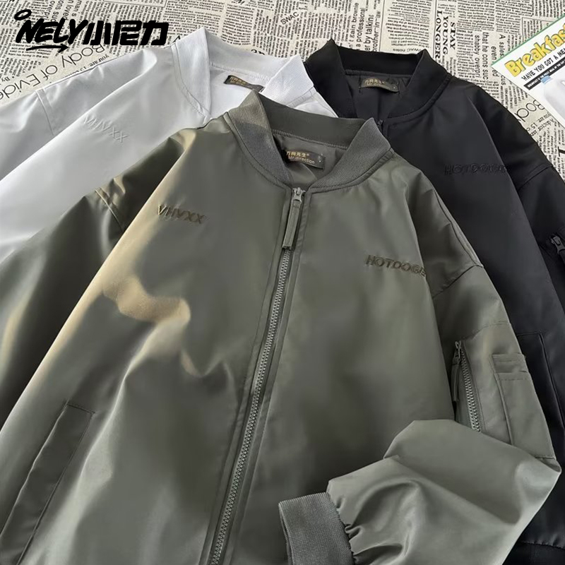 港风工装棒球服飞行员夹克