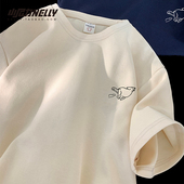 内搭 青年潮流痞帅宽松半袖 简约小标狗狗印花短袖 T恤男女2026夏季