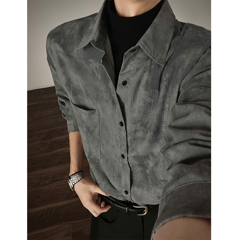 小尼力复古潮牌长袖衬衫