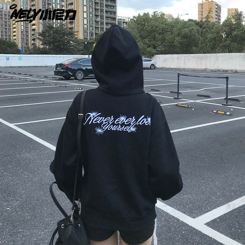 NELY小尼力重工刺绣拉链连帽卫衣春秋季美式重磅男女开衫外套帽衫