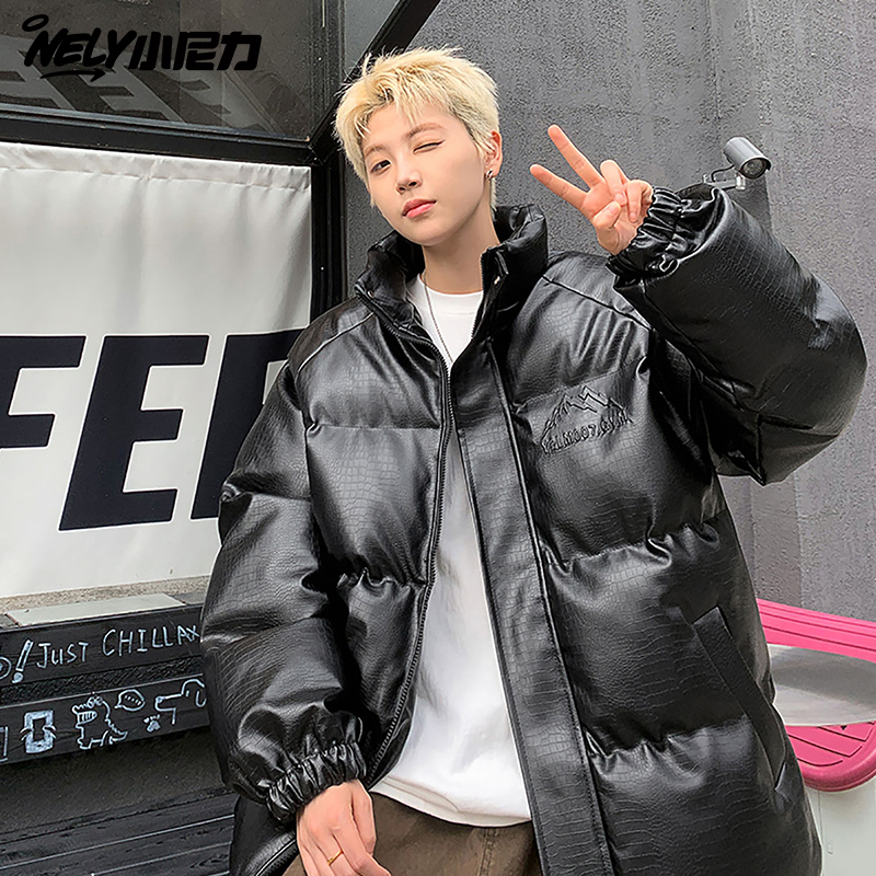 小尼力复古鳄鱼皮棉衣外套