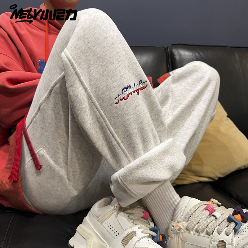 小尼力加绒运动裤长裤