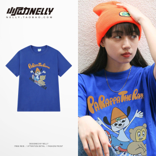 T恤男女情侣bf风 卡通oversize国潮动漫印花宽松短袖 美式 复古经典