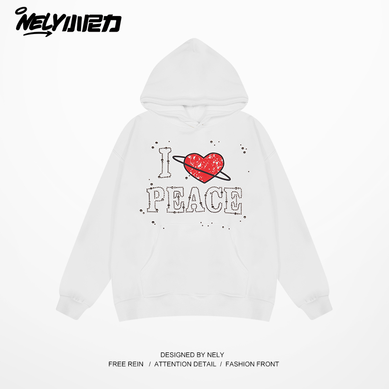 小尼力复古加绒连帽卫衣