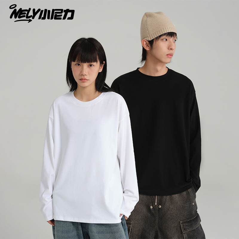 圆领双面德绒长袖t恤秋冬