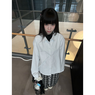 春秋季 男2026新款 休闲痞帅外套日系内搭叠穿衬衣 衬衫 ins条纹长袖