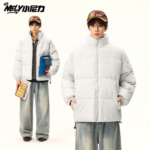 原创ins夹克棉服男冬美式 皮棉衣 vintage立领面包服高街痞帅大码