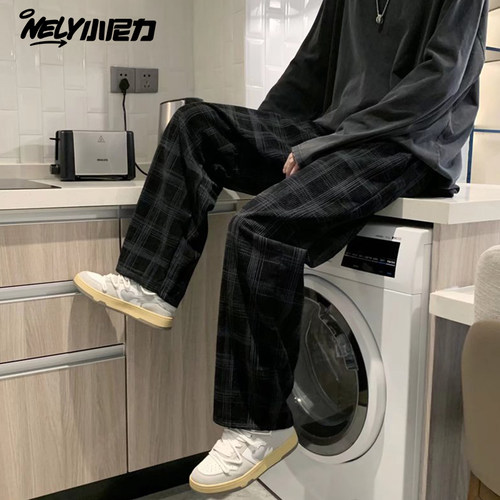 潮牌港风格子裤潮休闲复古