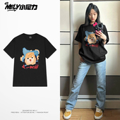 ins宽松上衣 2026新款 NELY小尼力国潮狗狗印花纯棉短袖 t恤男女夏季