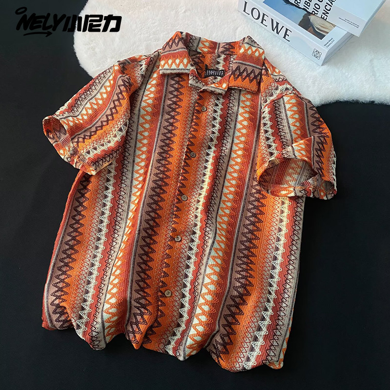 小尼力复古民族风衬衫