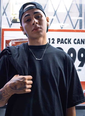 220g重磅纯棉短袖T恤男女夏季宽松圆领休闲情侣纯色打底衫内搭tee