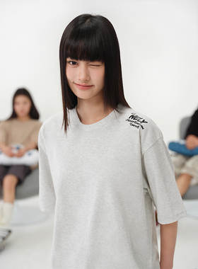 NELY小尼力夏季美式复古hiphop字母印花短袖t恤男女oversize上衣