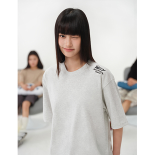 复古hiphop字母印花短袖 t恤男女oversize上衣 美式 NELY小尼力夏季