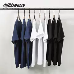 Xiaonili Retro Versatile Pure Cotton Solid Color Loose Short-Sleeve Base Shirt T-Shirt Unisex Trendy Short-Sleeve Clothing t
