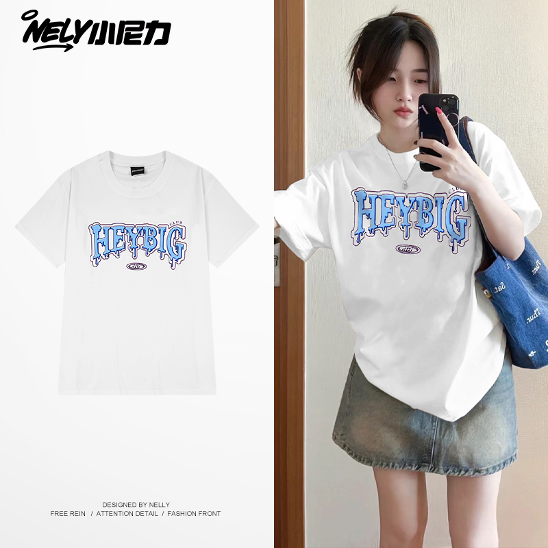潮牌高街字母短袖t恤美式