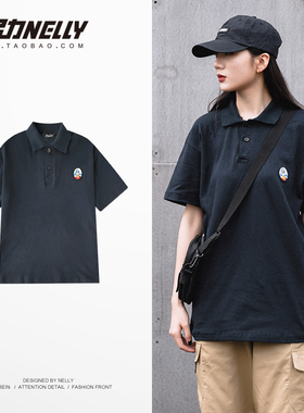 男装潮牌港风日系翻领T恤 2026春季新款时尚宽松POLO衫短袖半袖
