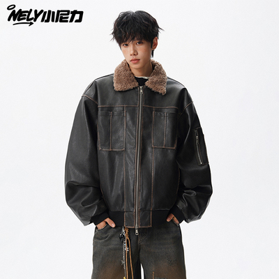 pu皮衣夹克翻领棉衣夹克