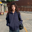 复古贴布卫衣男女连帽秋冬季 小尼力美式 潮牌重磅宽松痞帅高街外套