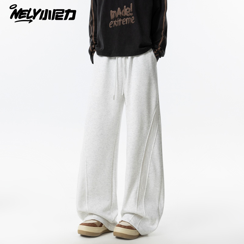 小尼力复古潮牌灰色卫裤