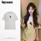 夏季 重磅纯棉日系可爱小狗印花短袖 T恤情侣款 ins休闲宽松上衣男女