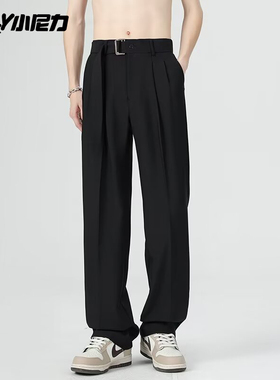 NELY小尼力美式vibe风痞帅潮牌bf休闲裤男女百搭直筒拖地西装裤子