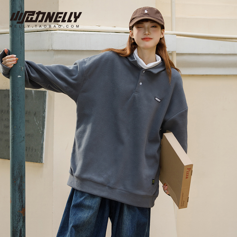潮牌美式炸街运动Polo衫卫衣