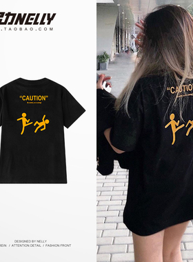 2025新款夏季短袖男女bf风T恤韩版潮流情侣装半袖衣服港风ins潮牌